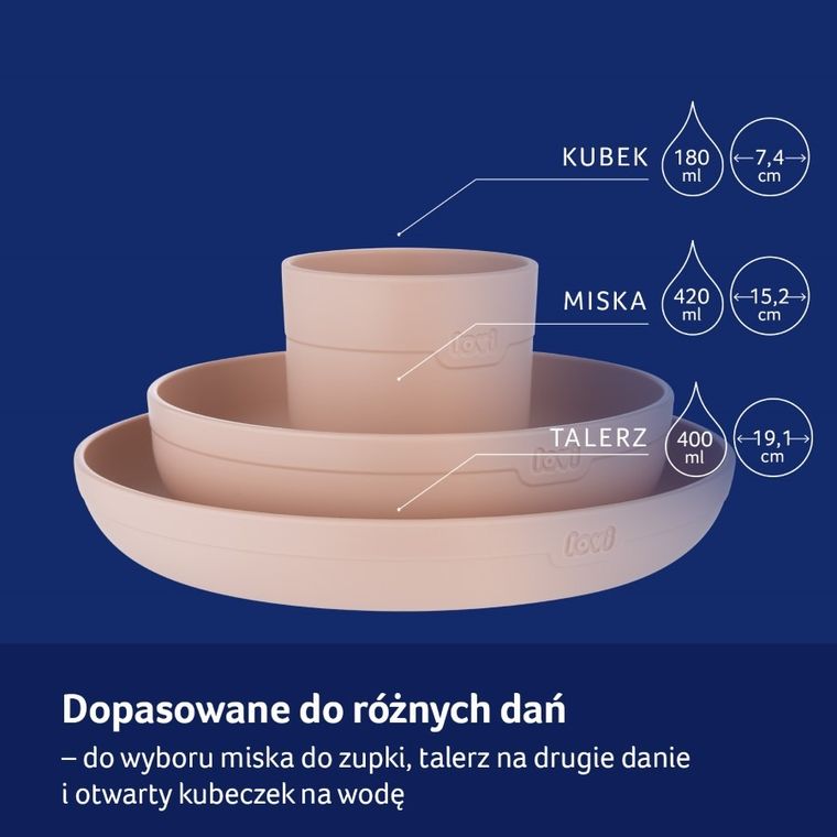 Lovi, zestaw naczyń z kubkiem, nude