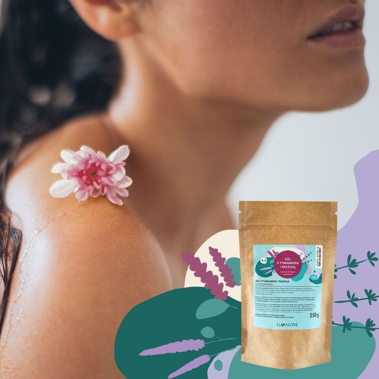 LullaLove, sól wspierająca z olejkami eterycznymi, tymianek i paczula, 250 g