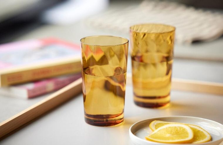 Lyngby Glas, Vienna, szklanki wysokie, bursztynowe, 400 ml, 4 szt.