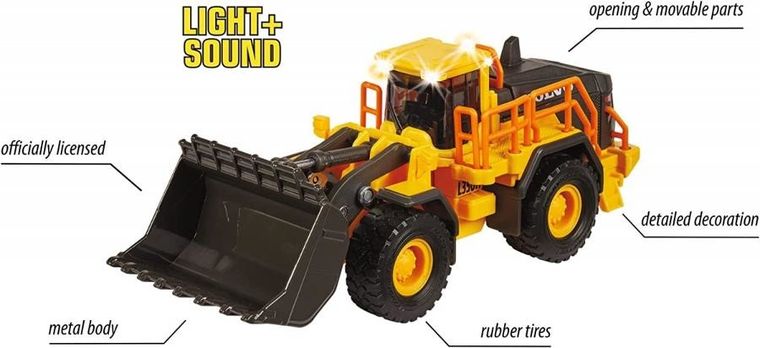 Majorette, Volvo, spychacz, 21 cm