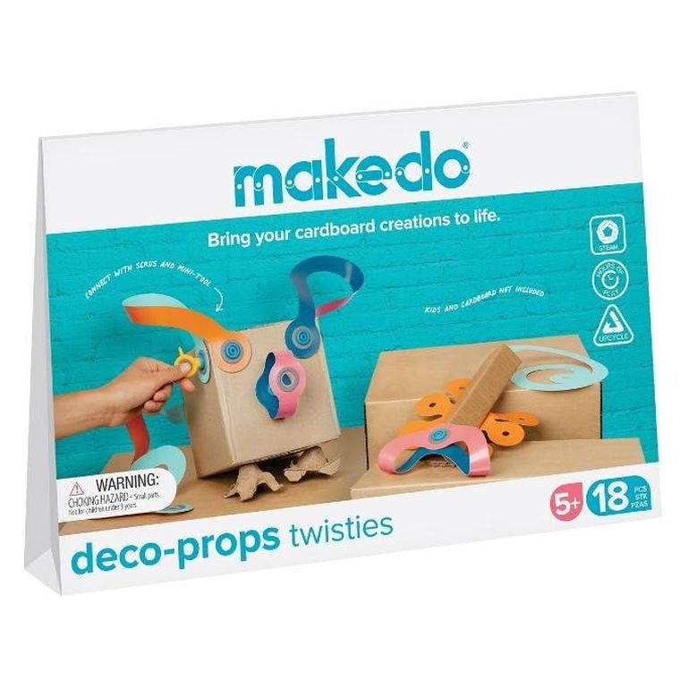 Makedo, Deco-Props, zestaw kreatywnych kształtów dekoracyjnych, Twisties, 18 elementów