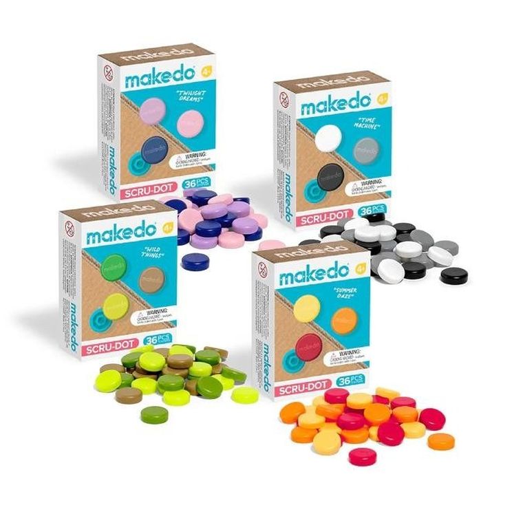 Makedo, Scru-Dot, ozdobne nakładki na śrubki, Wild Things, 36 elementów
