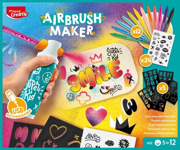 Maped Creativ, Airbrush Maker, zestaw kreatywny do malowania graffitti