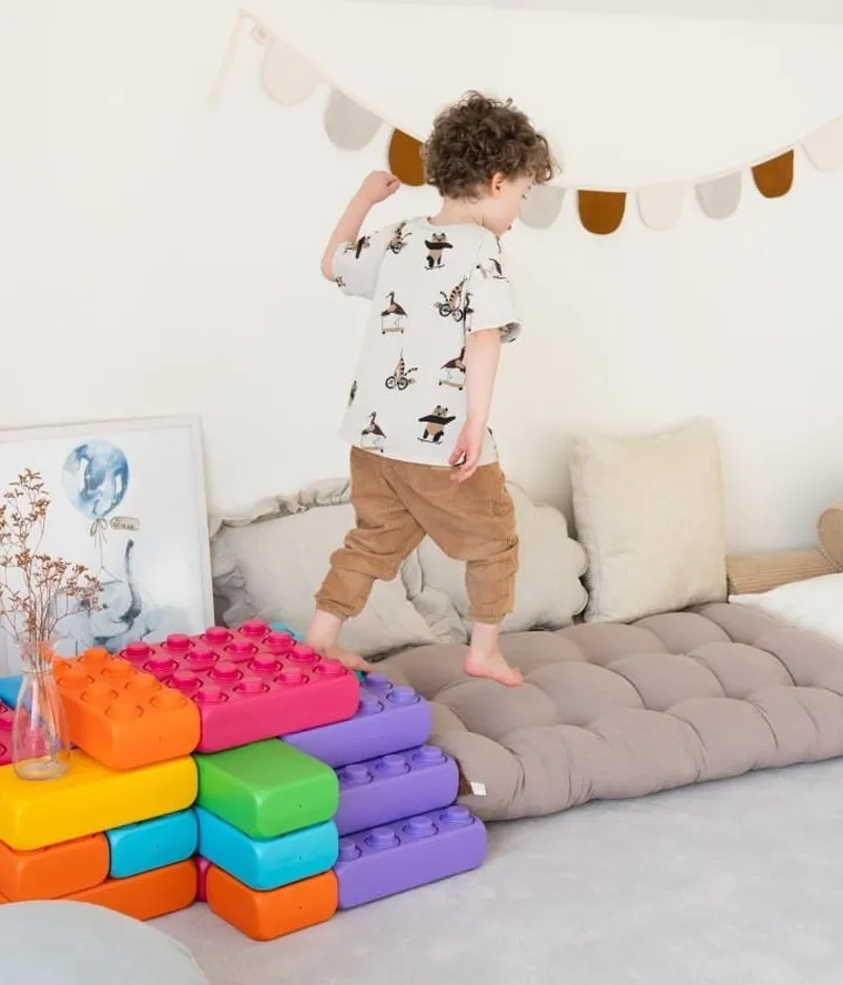 Marioinex, klocki budowlane, cegły, klocki XXL, pastelowe, 33 elementy