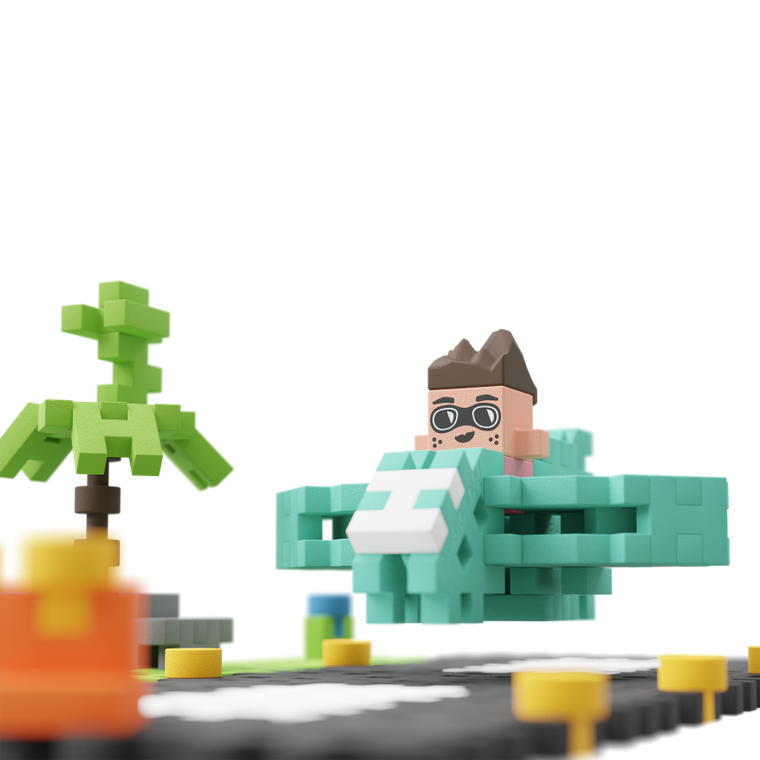 Marioinex, Mini Waffle, City, Pokaz lotniczy, klocki konstrukcyjne, 148 elementów