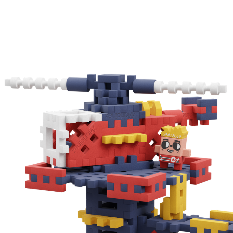 Marioinex, Mini Waffle, City, Remiza Strażacka, klocki konstrukcyjne, 280 elementów