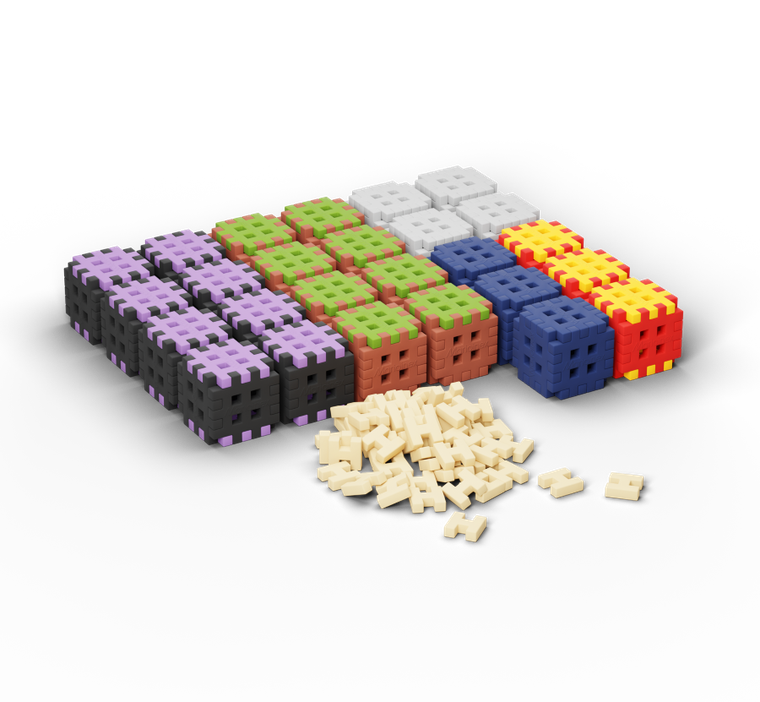 Marioinex, Mini Waffle, Green Blocks, klocki konstrukcyjne, 206 + 30 elementów gratis