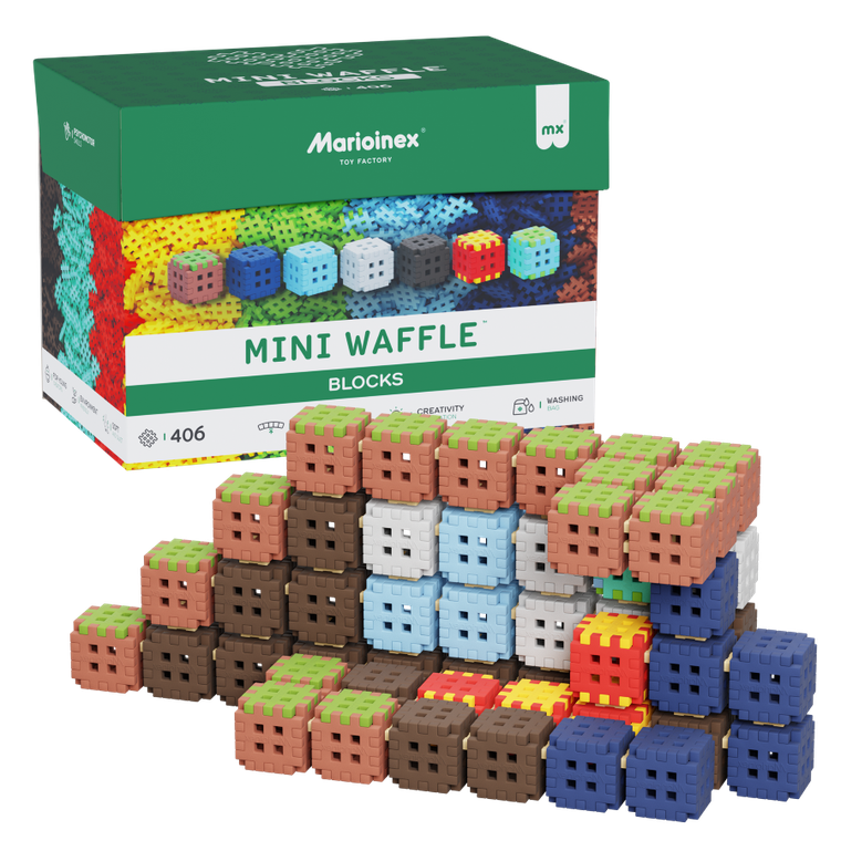 Marioinex, Mini Waffle, Green Blocks, klocki konstrukcyjne, 406 elementów