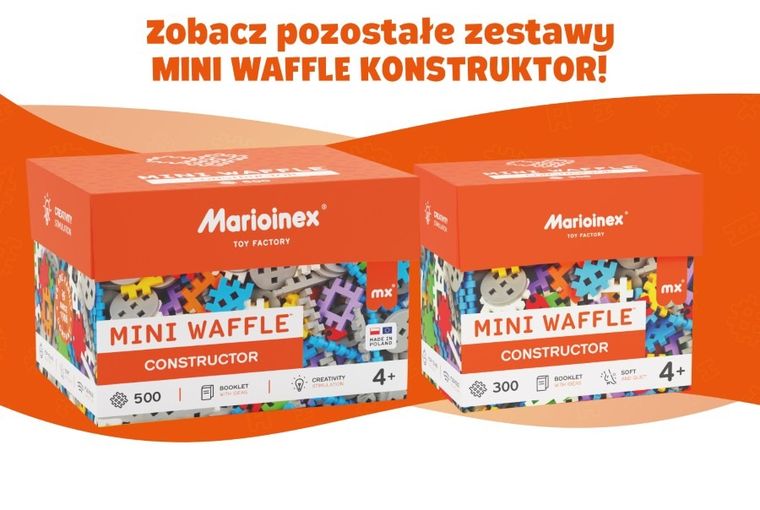 Marioinex, Mini Waffle, Konstruktor, klocki konstrukcyjne, 140 elementów