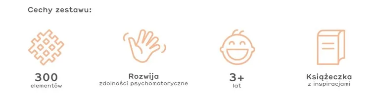 Marioinex, Mini Waffle, Pastel, klocki konstrukcyjne, 300 elementów