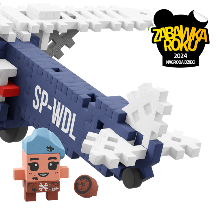 Marioinex, Mini Waffle, Wedel, Samolot RWD-13, klocki konstrukcyjne, 120 elementów