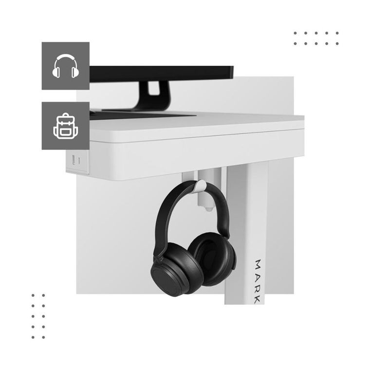 Mark Adler, Leader 8.2, biurko z regulacją wysokości, White, 120 cm