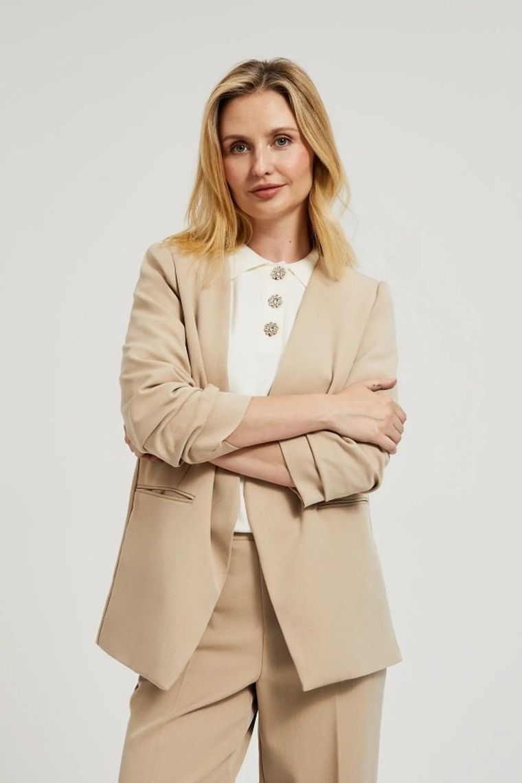 Marynarka damska, beżowa, Moodo