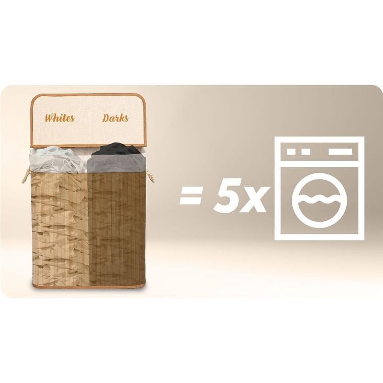 Massido, bambusowy kosz na pranie z pokrywą, 100l