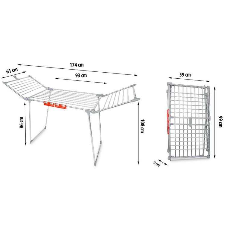 Massido, Debora, stojąca suszarka na pranie, rozkładana, 19 mb