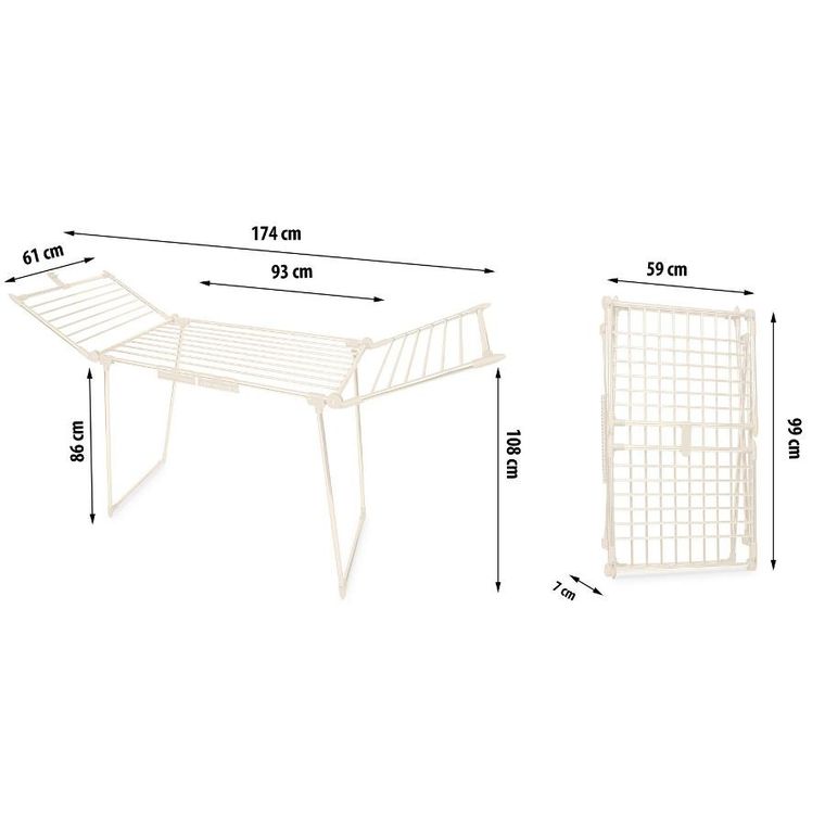 Massido, Debora, suszarka na pranie stojąca, rozkładana, złota, 19 mb