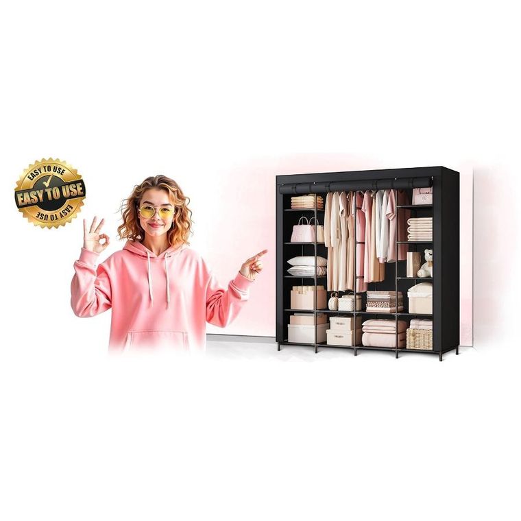 Massido, duża szafa tekstylna, czarna