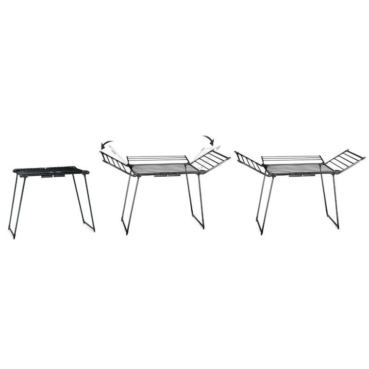 Massido, Lina, suszarka na pranie stojąca rozkładana, czarna, 22 mb