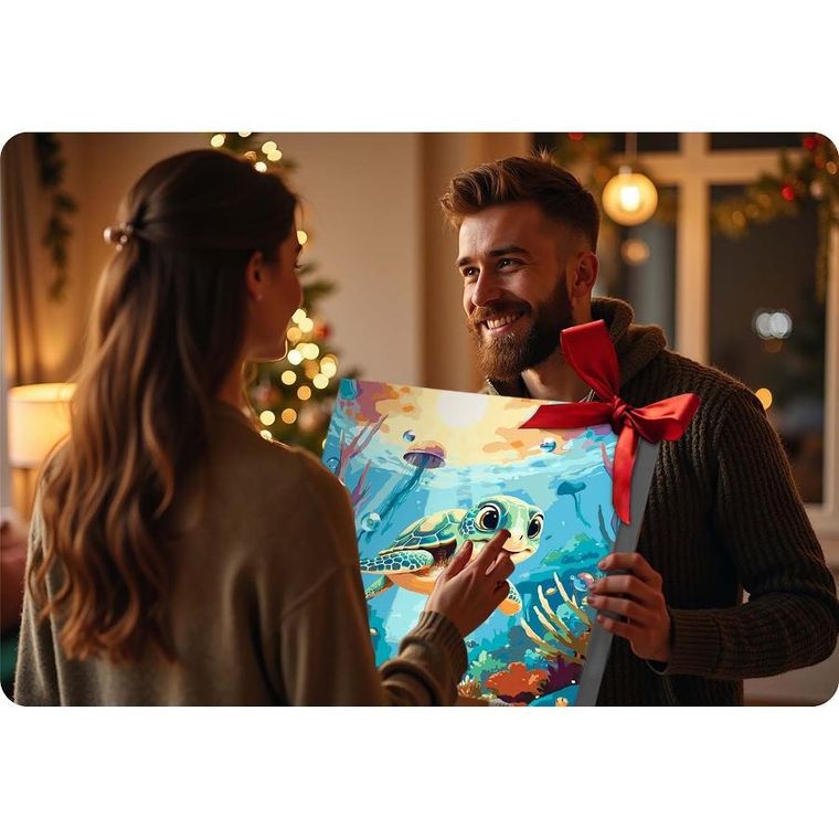 Massido, malowanie po numerach, żółwik, 40-50 cm