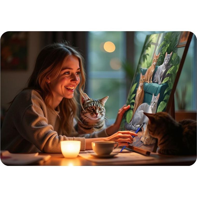 Massido, obraz do malowania po numerach, Koty, 40-50 cm