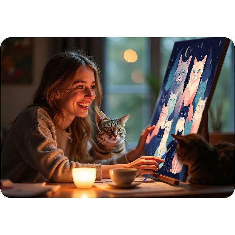 Massido, obraz do malowania po numerach, Koty, 40-50 cm