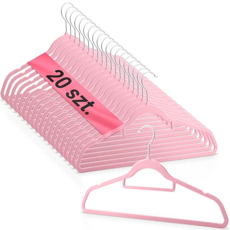 Massido, Welurowe wieszaki na ubrania, 20 szt., MS-859