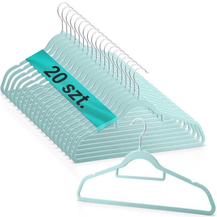 Massido, Welurowe wieszaki na ubrania, 20 szt., MS-859