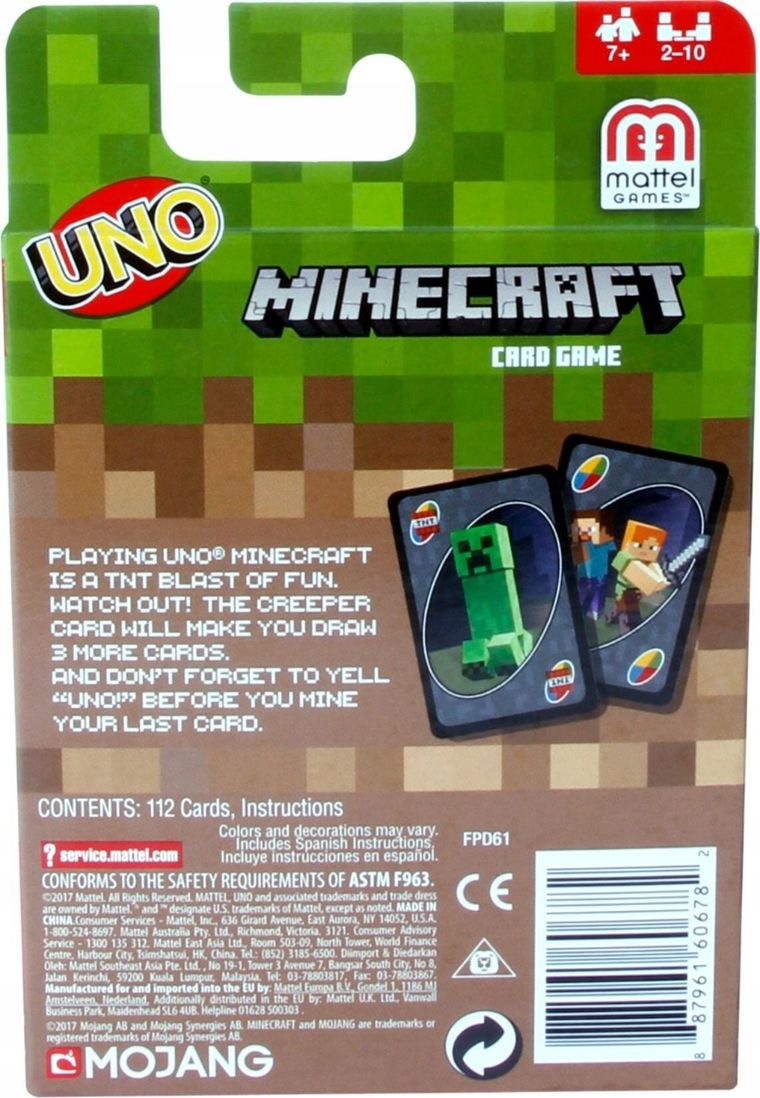 Mattel, Uno Minecraft, gra karciana