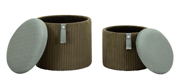 Mauro Ferretti, Bolzano, zestaw puf ze schowkiem, średnica 38 cm, średnica 32 cm