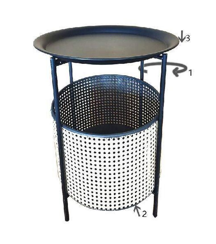 Mauro Ferretti, okrągły stolik z koszem do przechowywania, Ø 40 cm