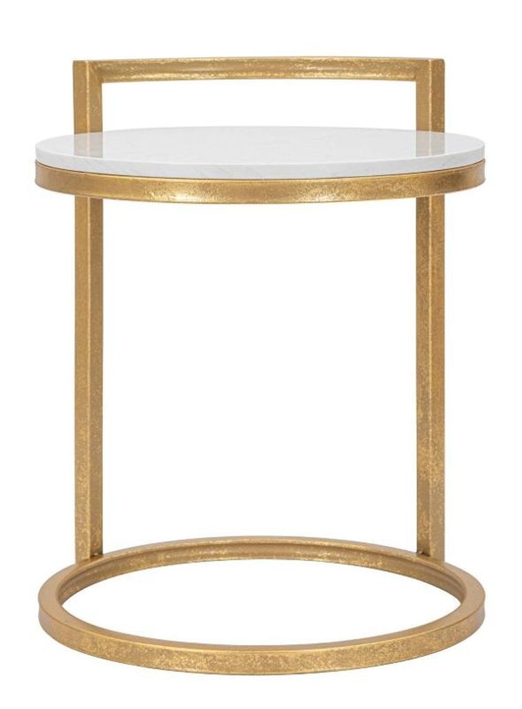 Mauro Ferretti, stolik kawowy z blatem z imitacji marmuru, Ø 40 cm