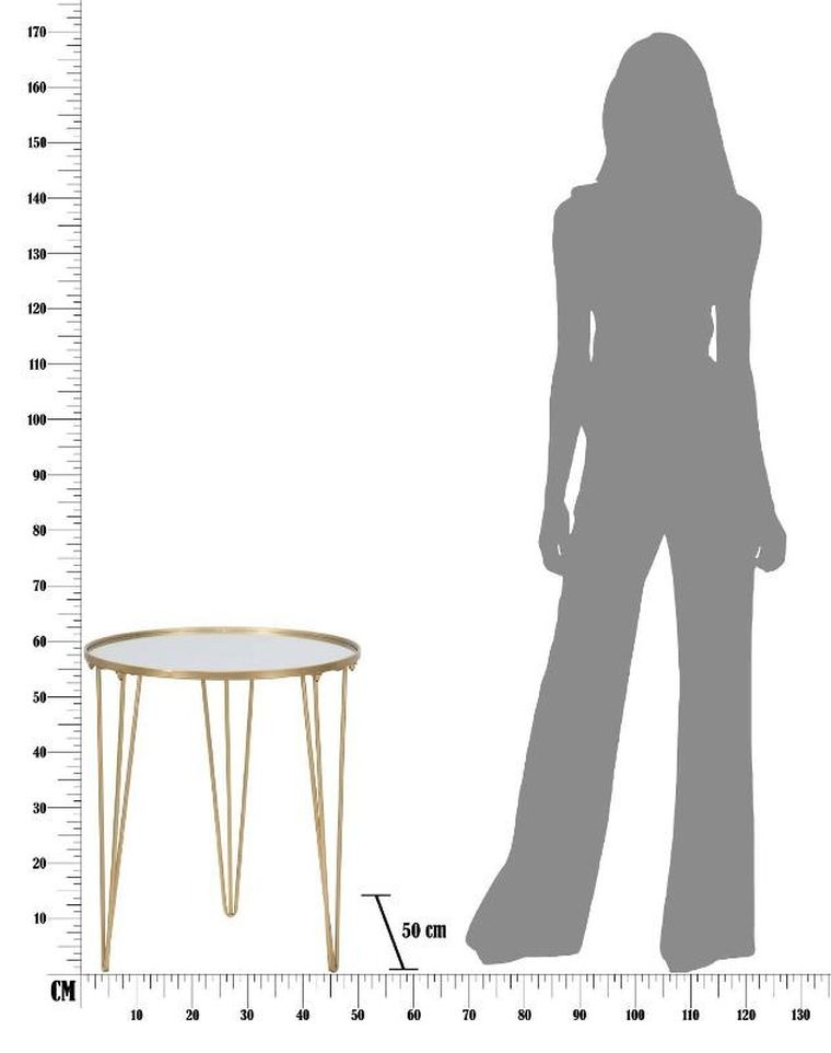 Mauro Ferretti, stolik kawowy z lustrzanym blatem, Ø 50-58.5 cm