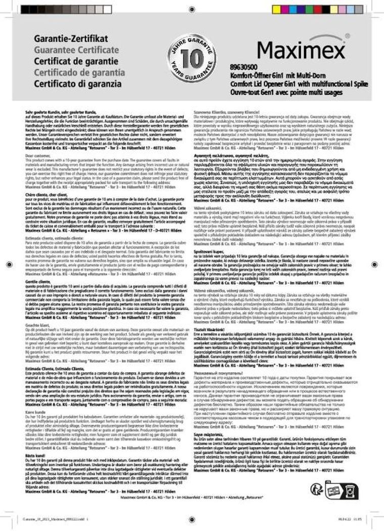 Maximex, Comfort, wielofunkcyjny otwieracz kuchenny 6w1