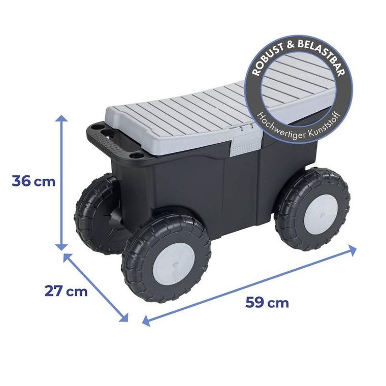 Maximex, wózek ogrodowy XXL, z siedziskiem i schowkiem, 15 l