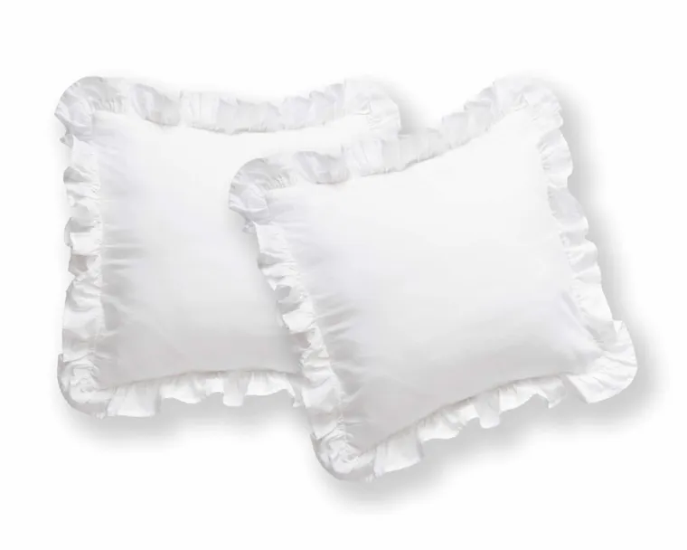 Mayamoo, pościel 3-częściowa z falbaną, biała, 160-200 cm