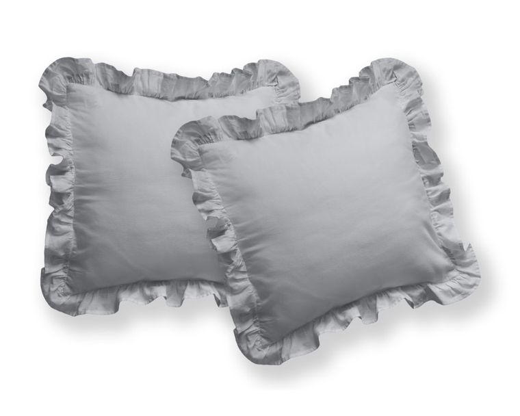 Mayamoo, pościel 3-częściowa z falbaną, ciepły szary, 160-200 cm