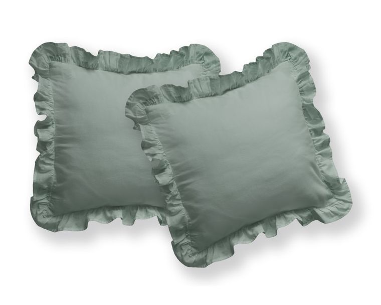 Mayamoo, pościel 3-częściowa z falbaną, miętowa, 160-200 cm