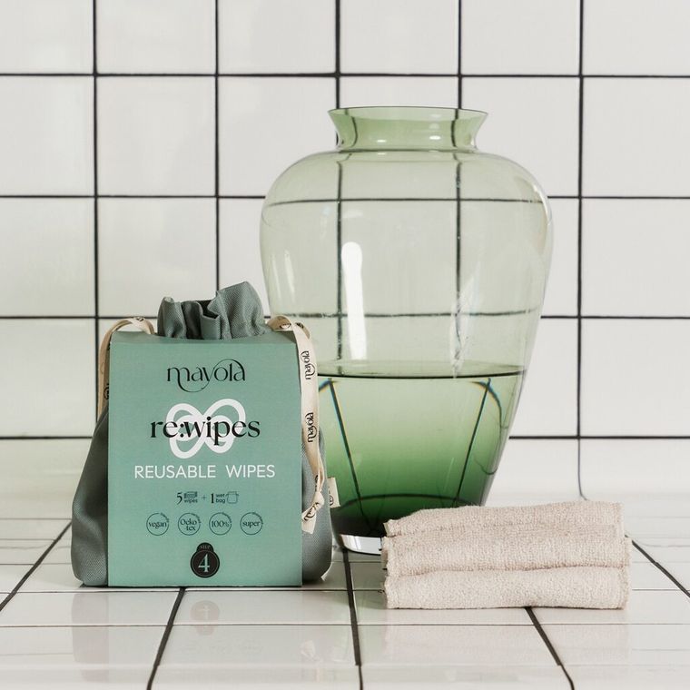 Mayola, myjki wielorazowe bambusowe w woreczku, 5 szt.