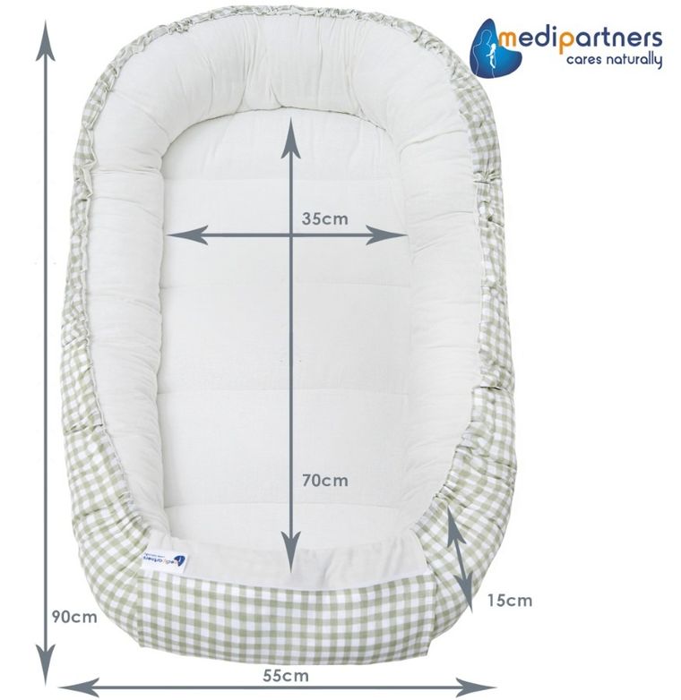 Medi Partners, gniazdo niemowlęce, kokon w zestawie, zielony