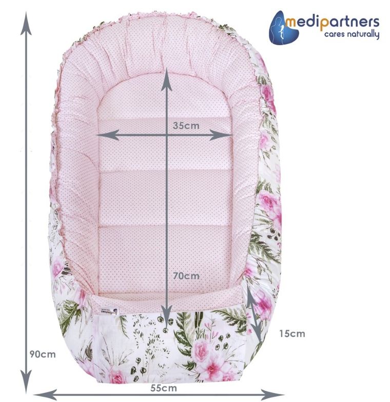 Medi Partners, Kwiaty, gniazdo niemowlęce, kokon w zestawie, róż
