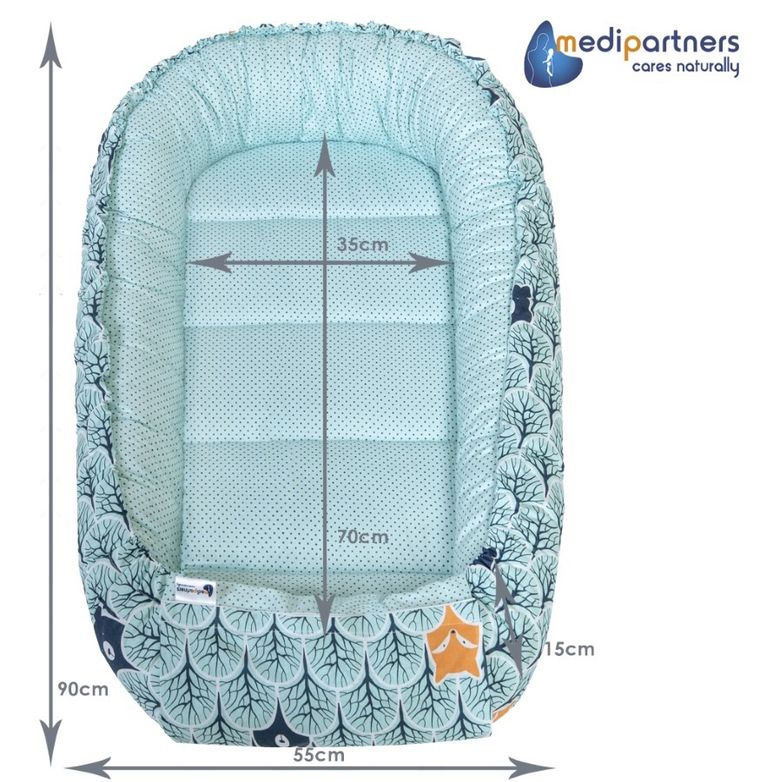 Medi Partners, Las, gniazdo niemowlęce, kokon w zestawie, miętowy