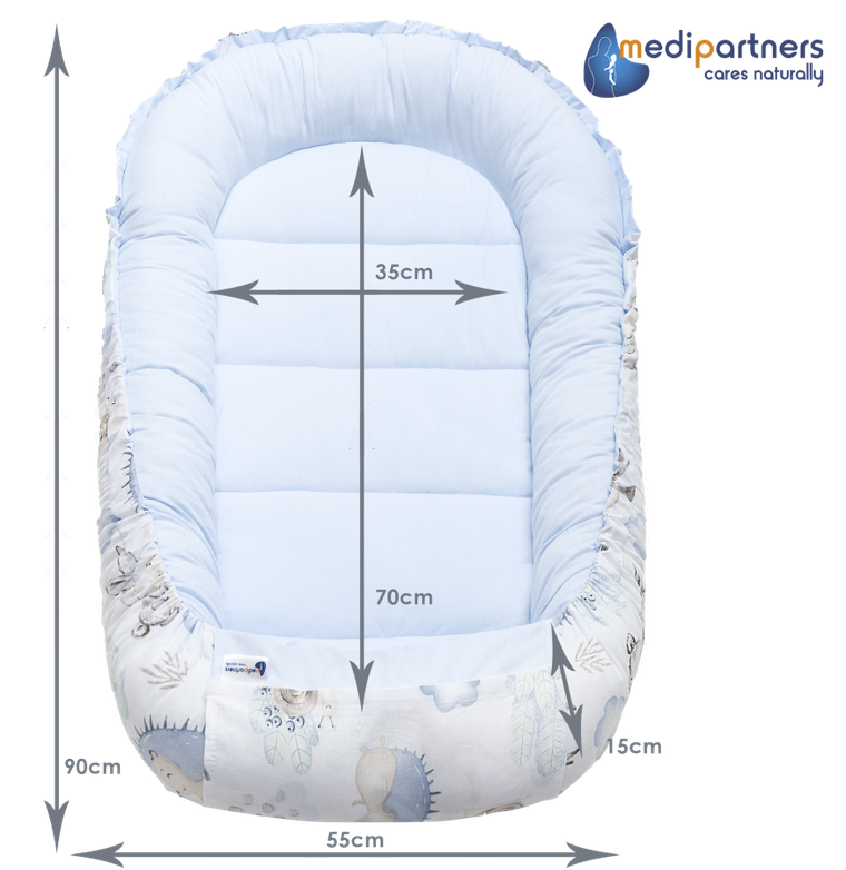 Medi Partners, Sarny, Jeż, gniazdo niemowlęce, kokon solo, jasny niebieski