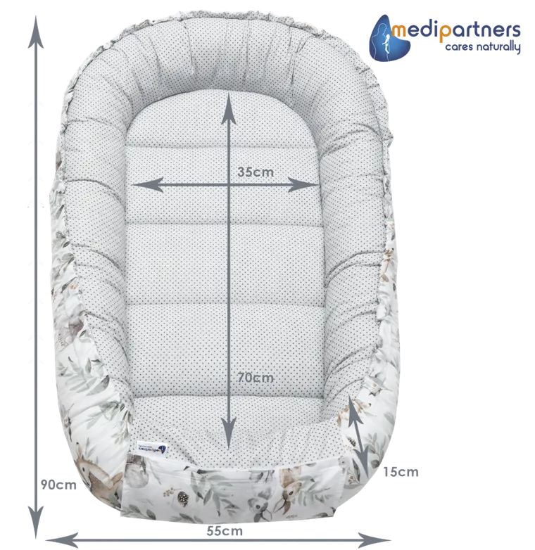Medi Partners, Sarny, Liście, gniazdo niemowlęce, kokon w zestawie, szary