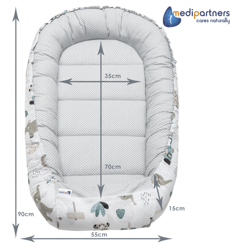 Medi Partners, Zoo, gniazdo niemowlęce, kokon w zestawie, beżowy