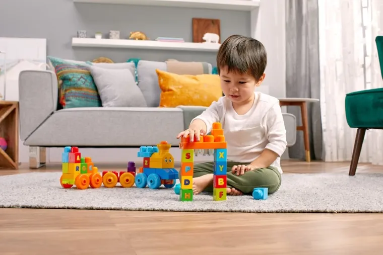 Mega Bloks, Muzyczny pociąg ABC, klocki, 50 elementów