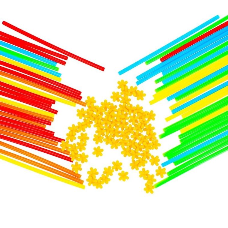 Mega Creative, klocki konstrukcyjne, słomki, 100 elementów