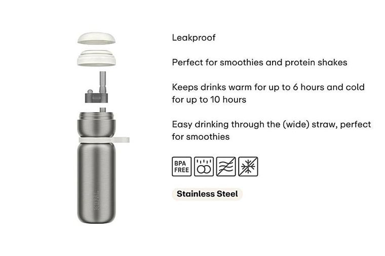 Mepal, Twist Active, butelka sportowa termiczna, Graphite Black, 600 ml