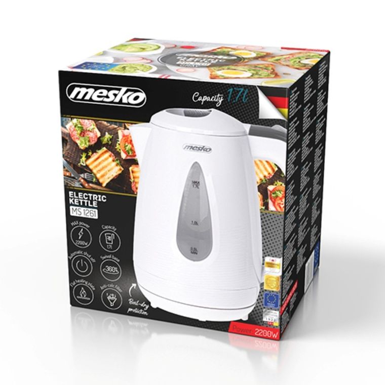 Mesko, czajnik plastikowy, szary, 1,7 l, MS 1261