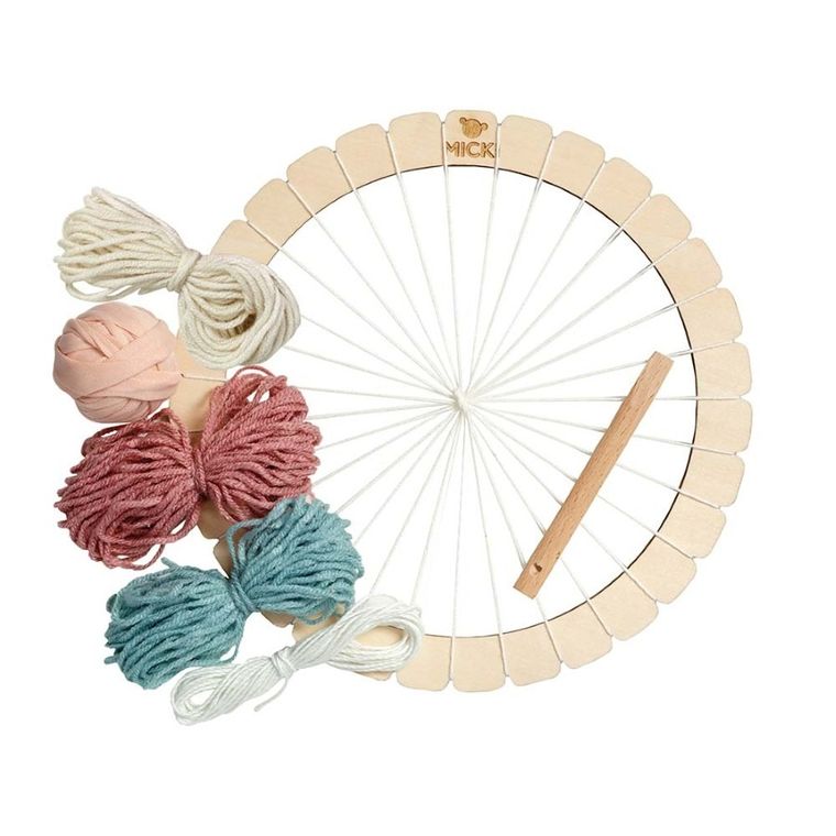 Micki, krosno okrągłe, ramka do tkania, zestaw kreatywny, 21 cm