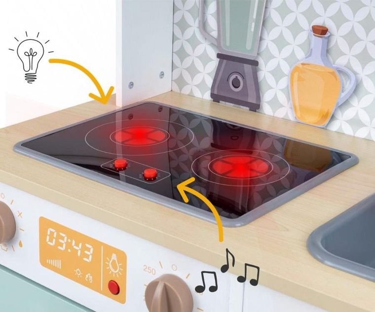 Milly Mally, Bjorn, drewniana kuchnia, miętowa